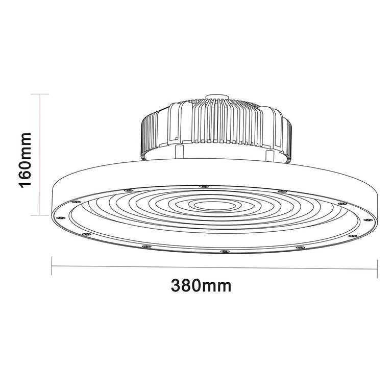 Lepra 200W LED UFO High Bay Black / Warm White - HCP-2922003
