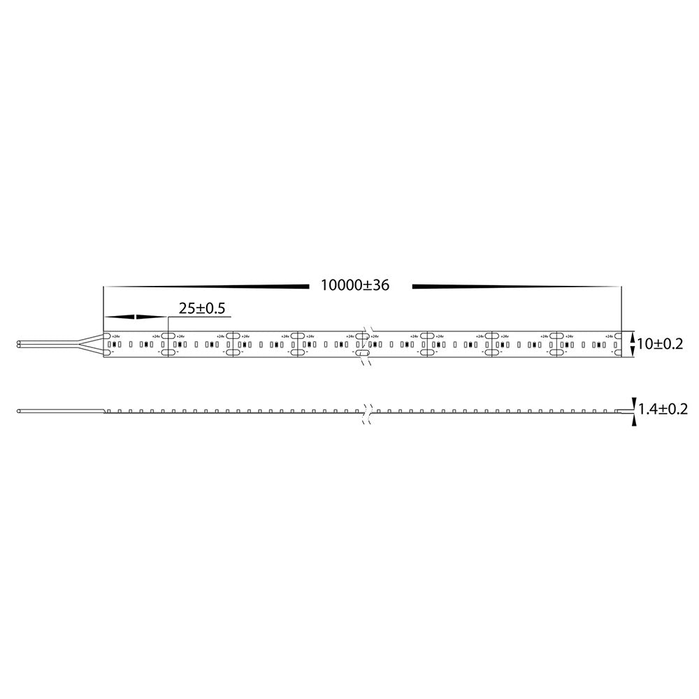 Deron 14.4W 24V DC 240LED IP20 Long Run Dimmable LED Strip Light Warm White - HCP-3325143
