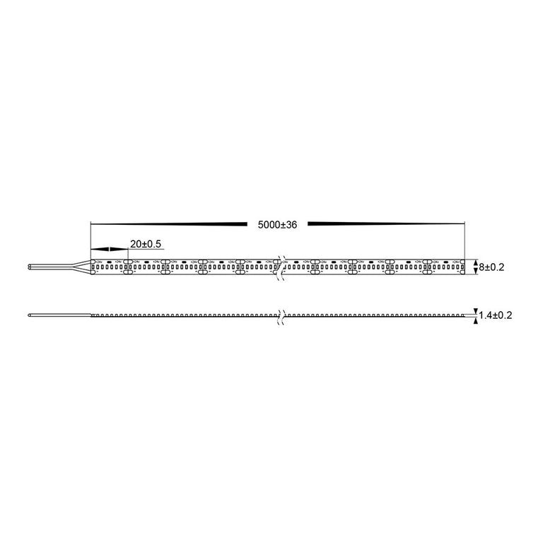 Deron 20W 24V DC 400LED IP20 Dimmable LED Strip Light Cool White - HCP-3327204