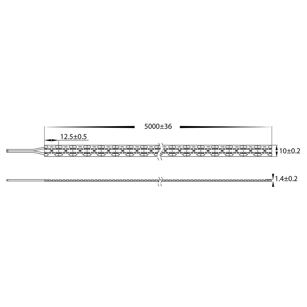 Deron 24W 24V DC 640LED IP20 Dimmable LED Strip Light Daylight - HCP-3328245