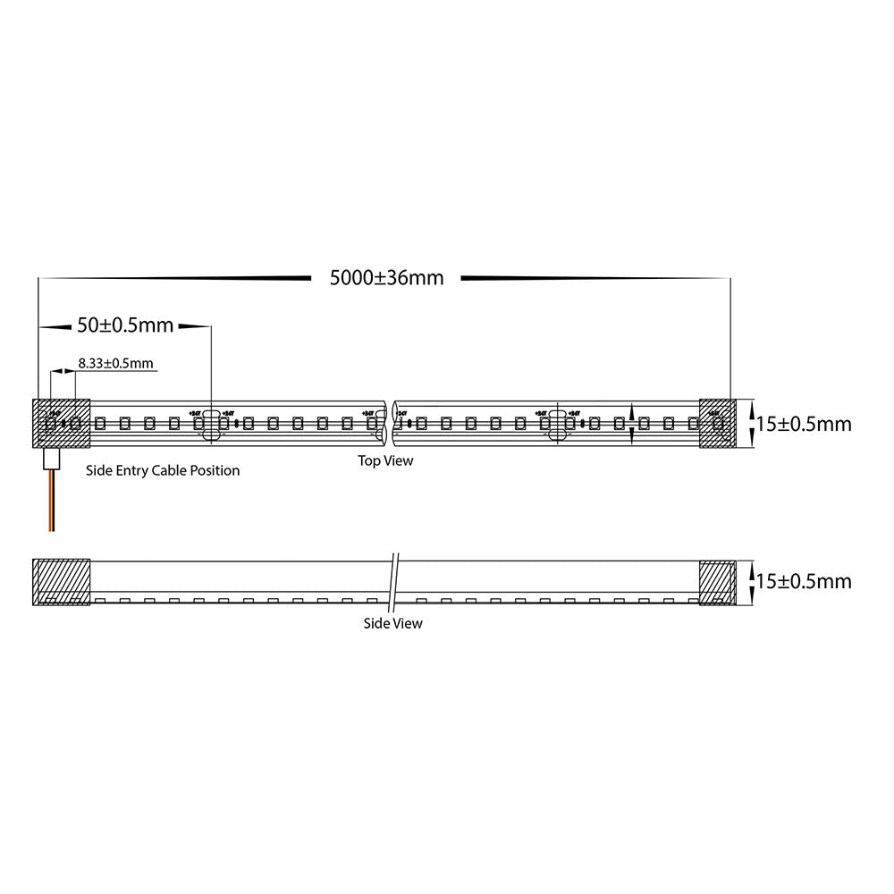 Deron 8W 24V DC 120LED IP67 Dimmable Haviflex Flexible Neon LED Strip Daylight - HCP-3764085
