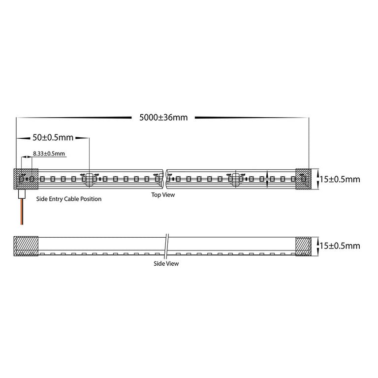 Deron 8W 24V DC 120LED IP67 Dimmable Haviflex Flexible Neon LED Strip Daylight - HCP-3764085