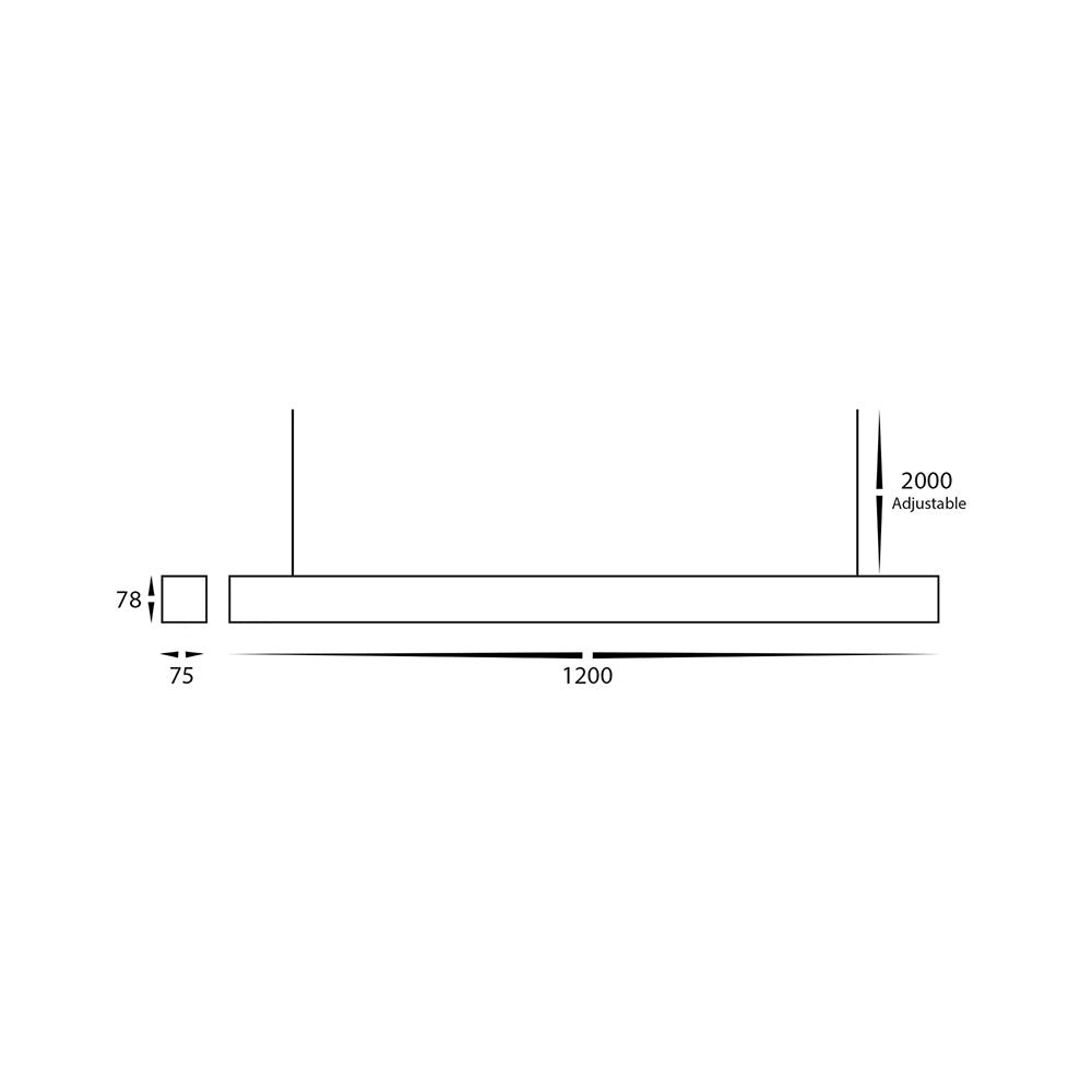 Proline 1200mm 48W LED Dali Dimmable Pendant Matt Black / Tri-Colour - HCP-692484