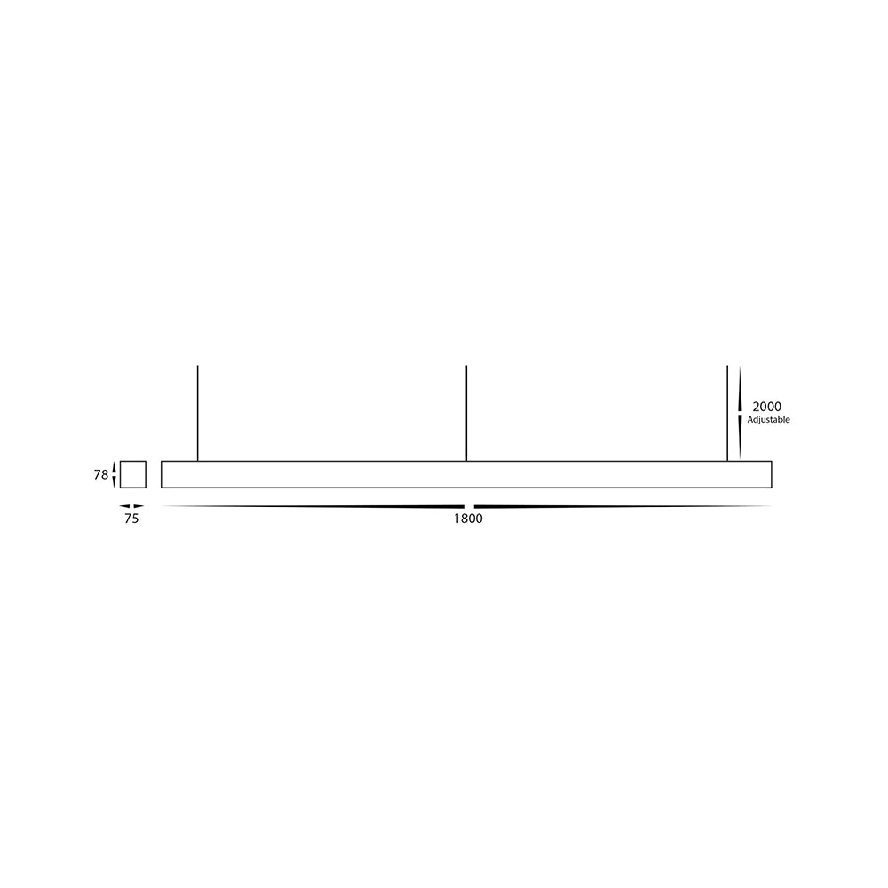 Proline 1800mm 72W LED Dali Dimmable Extension Matt White / Tri-Colour - HCP-603724