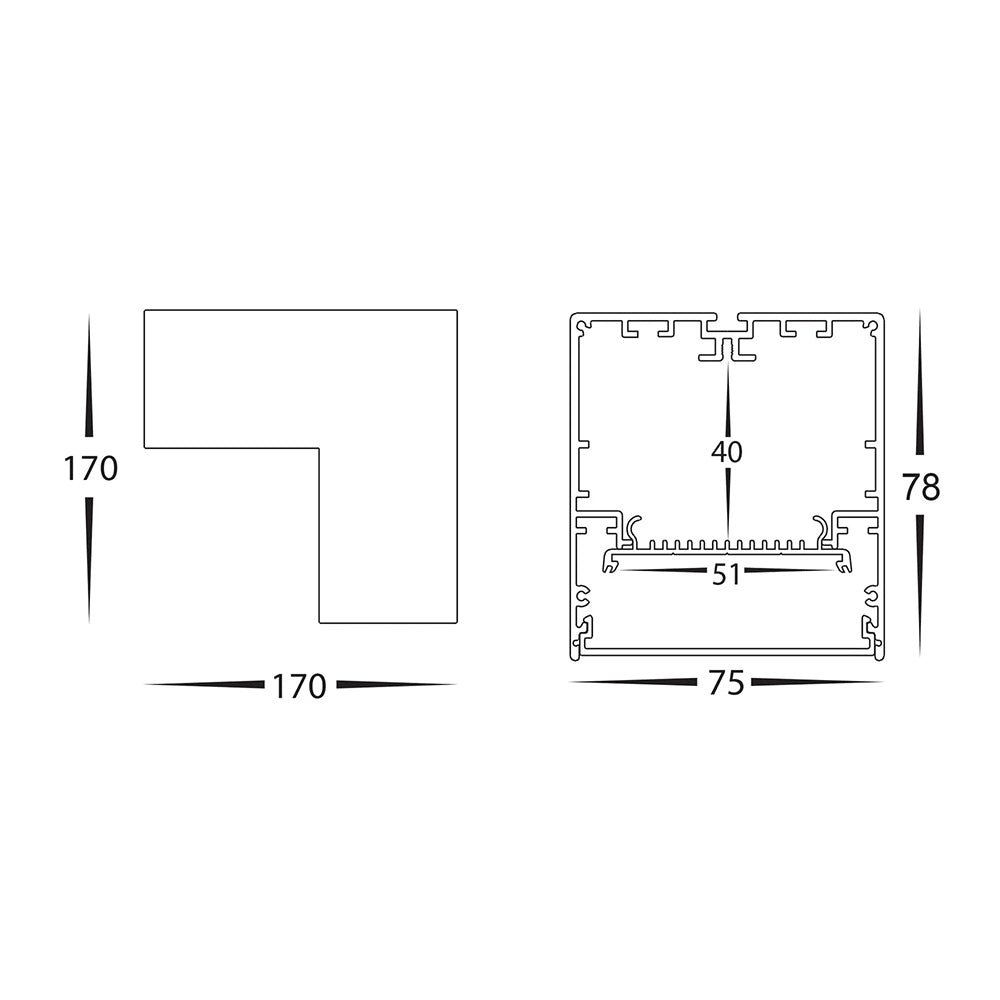 Proline 12W Dali Dimmable L-Shape Connector Matt White / Tri-Colour - HCP-603004-L