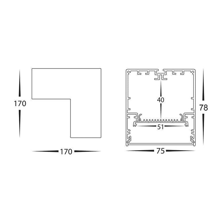 Proline 12W Dali Dimmable L-Shape Connector Matt White / Tri-Colour - HCP-603004-L