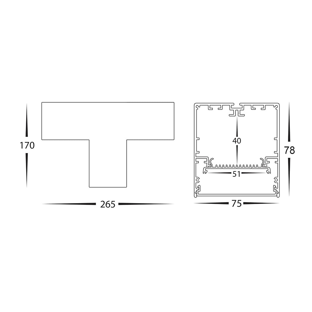 Proline 15W Dali Dimmable T-Shape Connector Matt Black / Tri-Colour - HCP-602004-T