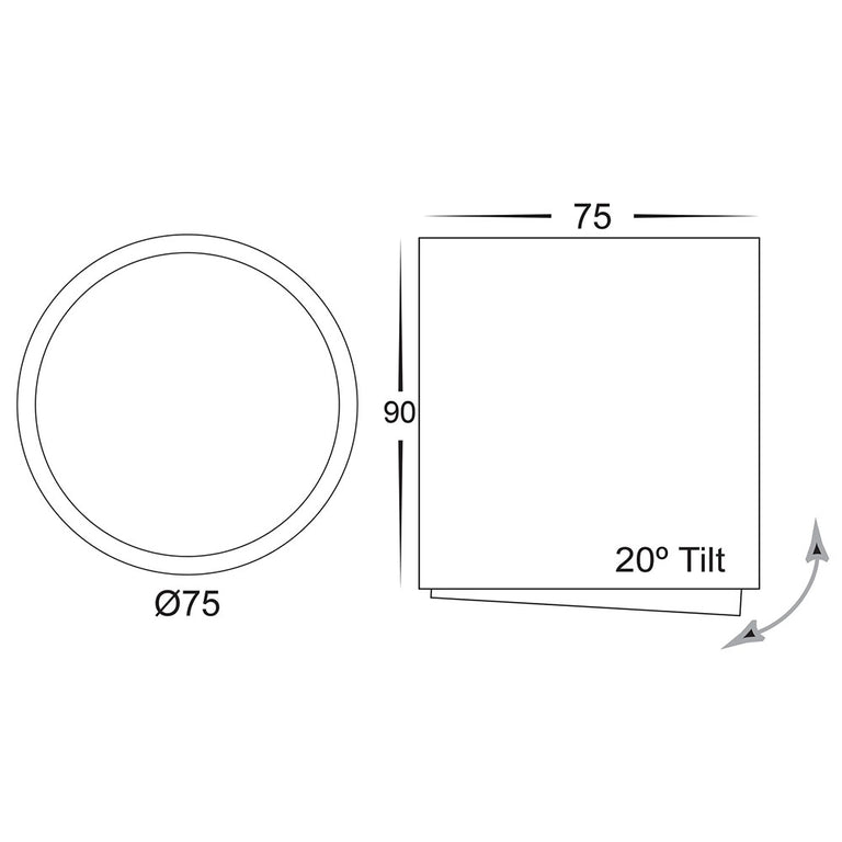 Nella 7W Round Tilt Surface Mounted Dali Dimmable LED Downlight White / Tri-Colour - HCP-8030704