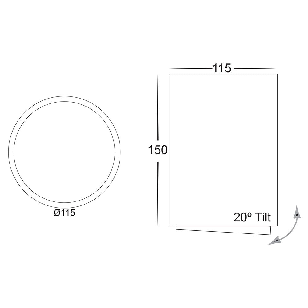 Nella 18W Tilt Dali 2 Dimmable Surface Mounted LED Downlight Black / Tri-Colour - HCP-8021804