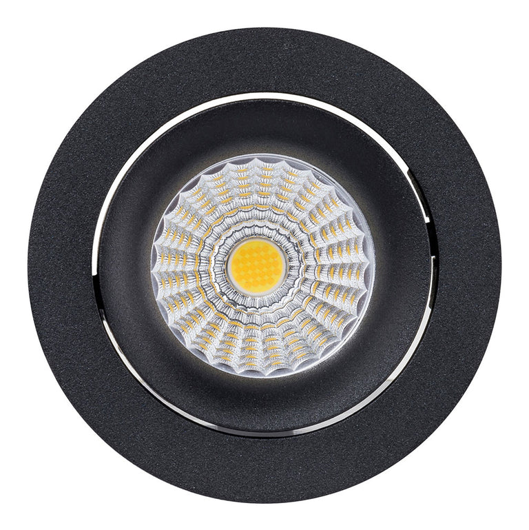 Lyra 6W Round Tilt Recessed Triac Dimmable LED Downlight Black / Quinto - HCP-81220206