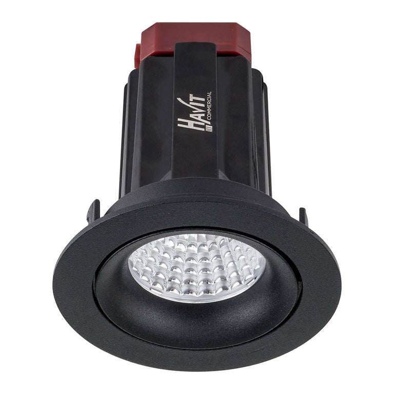Lyra 13W Round Tilt Recessed Triac Dimmable LED Downlight Black / Quinto - HCP-81220213