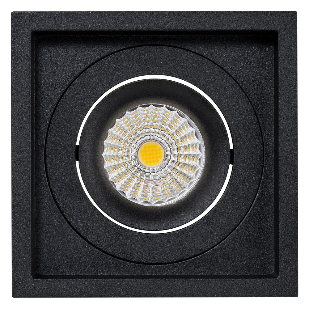 Lyra 9W Square Tilt Recessed Triac Dimmable LED Downlight Black / Quinto - HCP-81221009