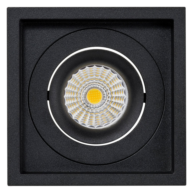 Lyra 9W Square Tilt Recessed Triac Dimmable LED Downlight Black / Quinto - HCP-81221009