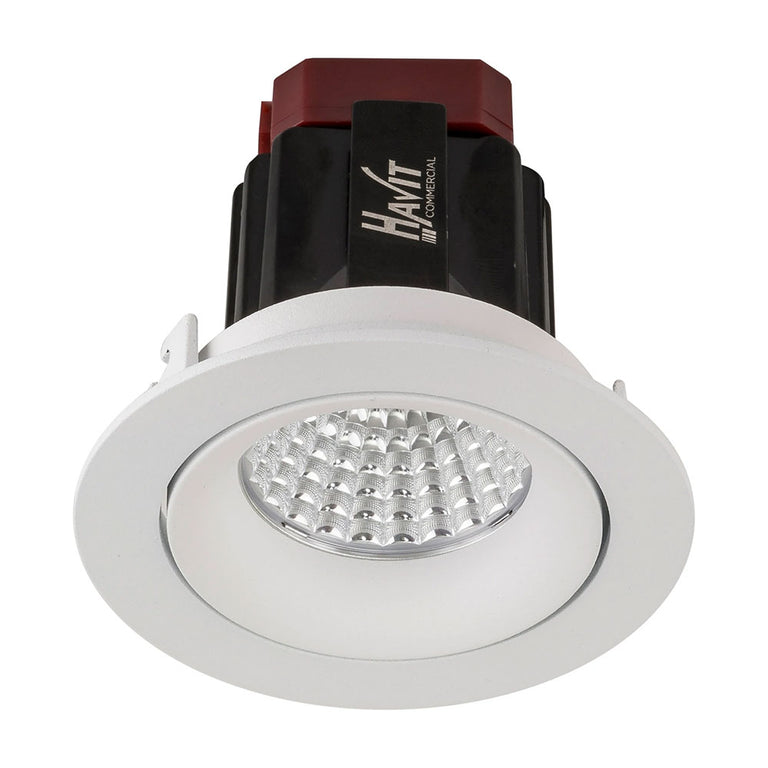 Lyra 6W Round Tilt Recessed Triac Dimmable LED Downlight White / Quinto - HCP-81320206