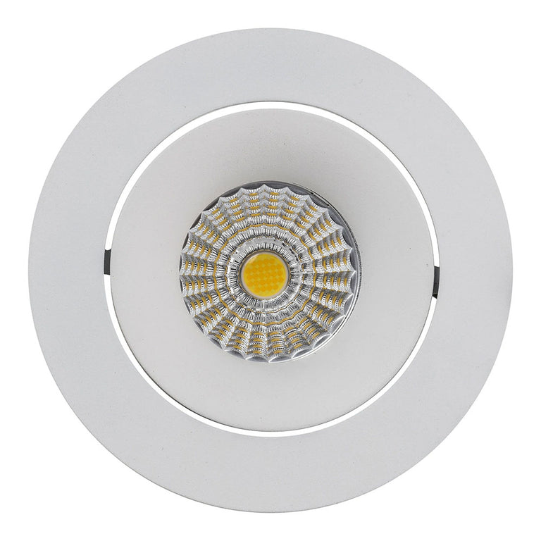 Lyra 9W Round Tilt Recessed Triac Dimmable LED Downlight White / Quinto - HCP-81320509