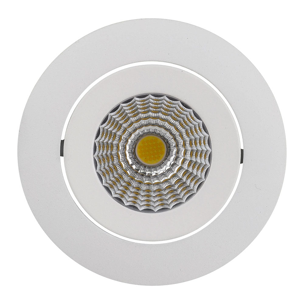 Lyra 9W Round Tilt Recessed Triac Dimmable LED Downlight White / Quinto - HCP-81320609