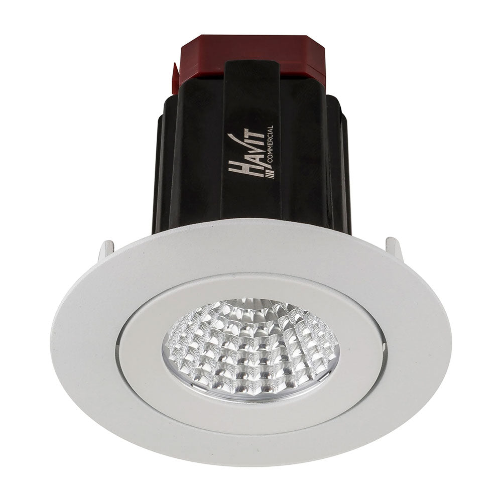 Lyra 9W Round Tilt Recessed Triac Dimmable LED Downlight White / Quinto - HCP-81320609