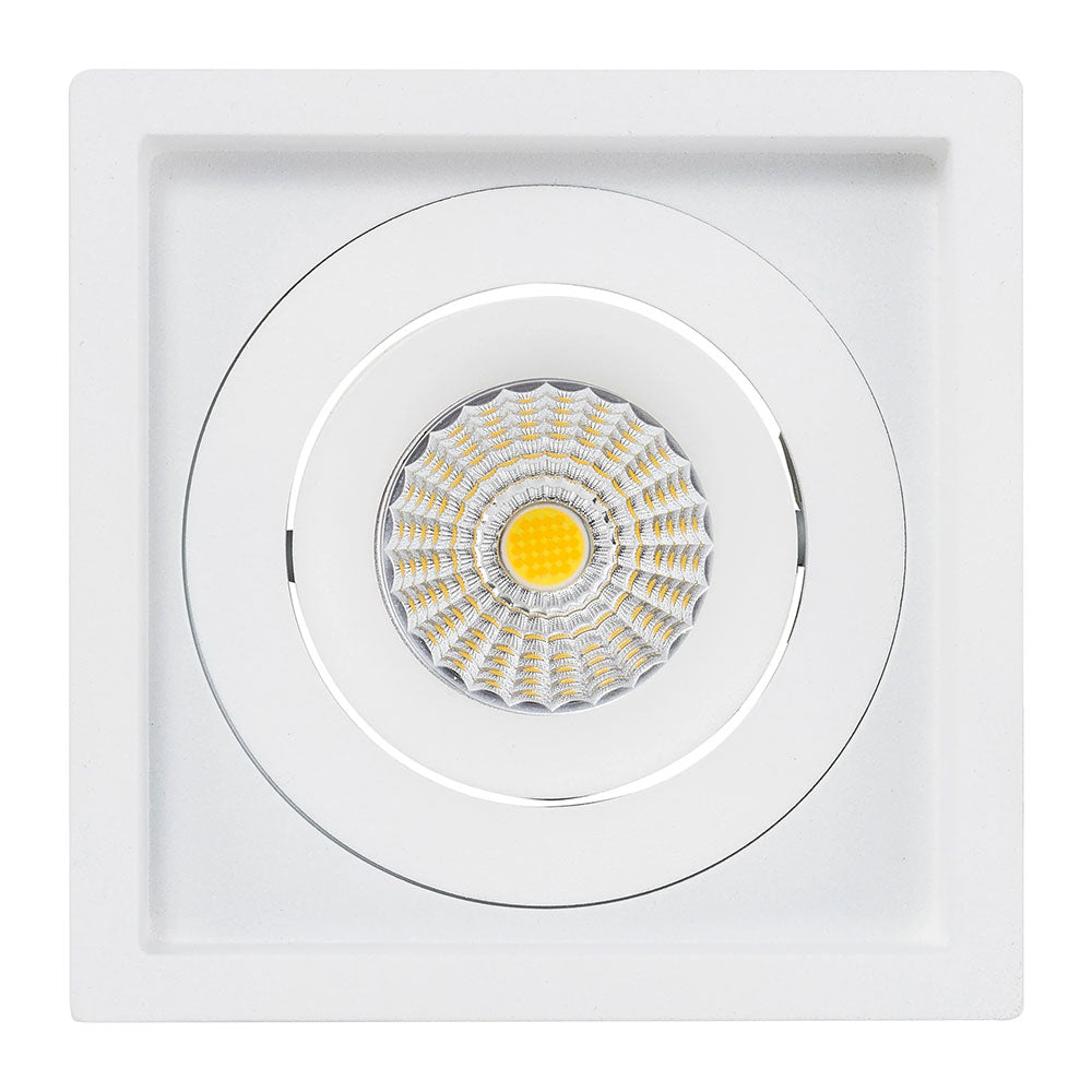 Lyra 9W Square Tilt Recessed Triac Dimmable LED Downlight White / Quinto - HCP-81321009