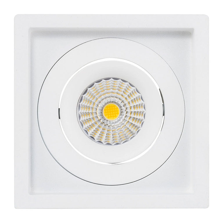 Lyra 9W Square Tilt Recessed Triac Dimmable LED Downlight White / Quinto - HCP-81321009