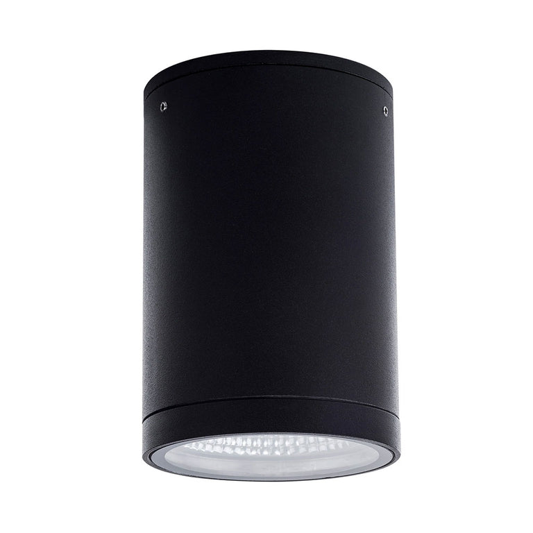 Menta 12W Round Fixed Surface Mounted LED Downlight Black / Tri-Colour - HCP-8921201