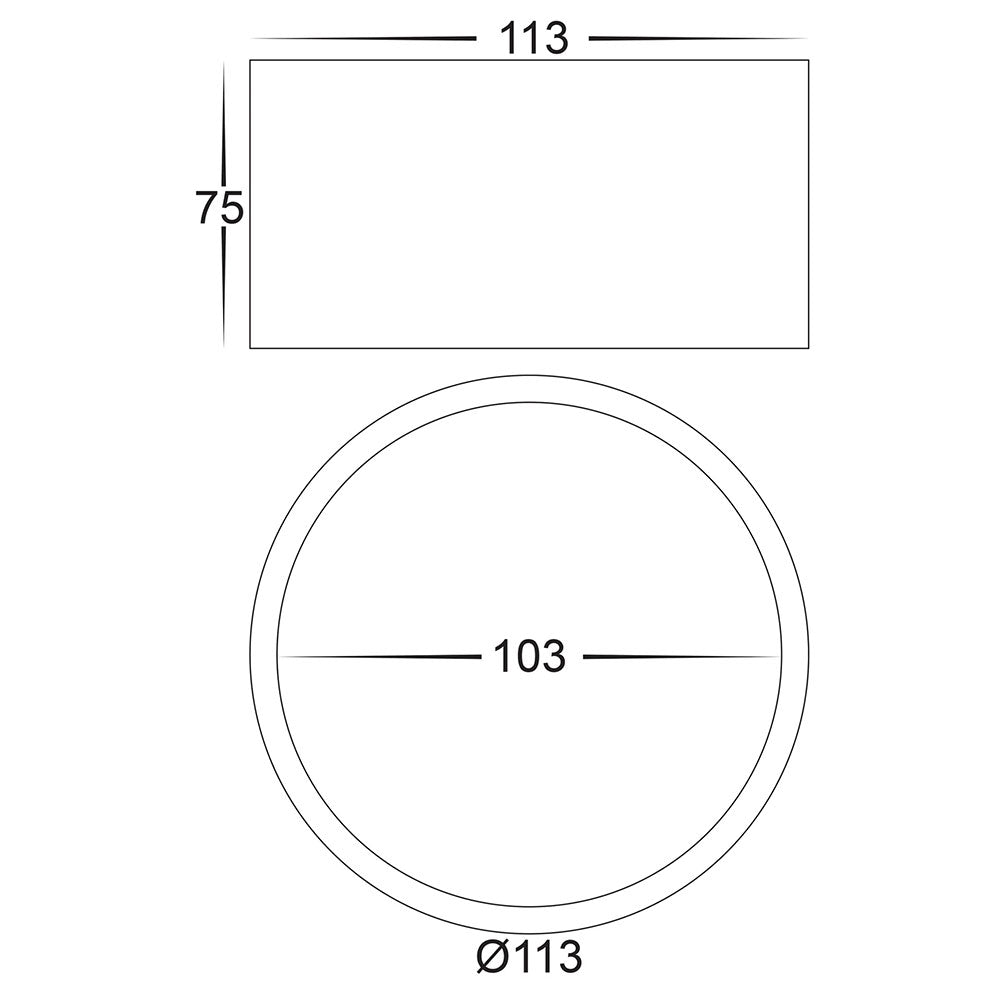 Nella 12W Round Fixed Surface Mounted Dali Dimmable LED Downlight White / Tri-Colour - HCP-8931204
