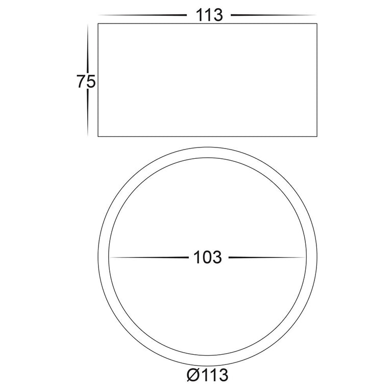 Nella 12W Round Fixed Surface Mounted Dali Dimmable LED Downlight White / Tri-Colour - HCP-8931204