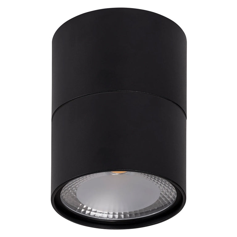 Nella 12W Round Fixed Surface Mounted Dali Dimmable LED Downlight With Extension Black / Tri-Colour - HCP-8921214