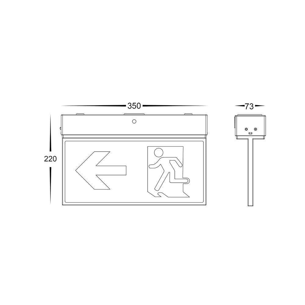 Slimline Surface Mounted Exit Light - HCP-91304