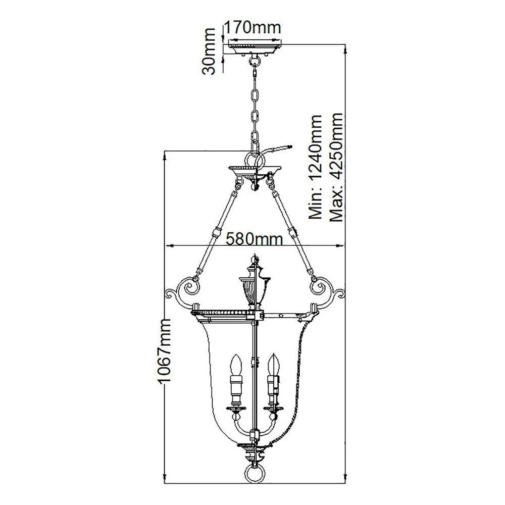Cambridge Large Pendant Burnished Brass - HK-CAMBRIDGE-P-L