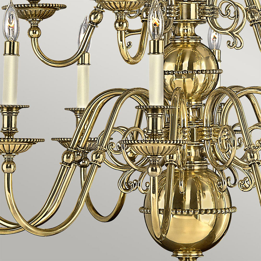 Cambridge 15 Light Chandelier Burnished Brass - HK-CAMBRIDGE15
