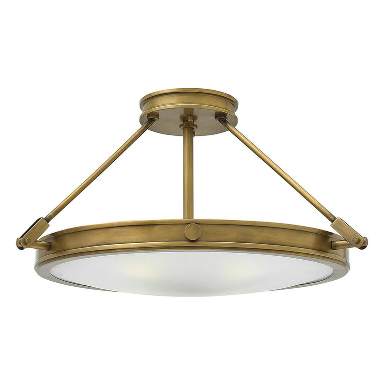 Collier Medium Semi Flush Heritage Brass - HK-COLLIER-SF-M