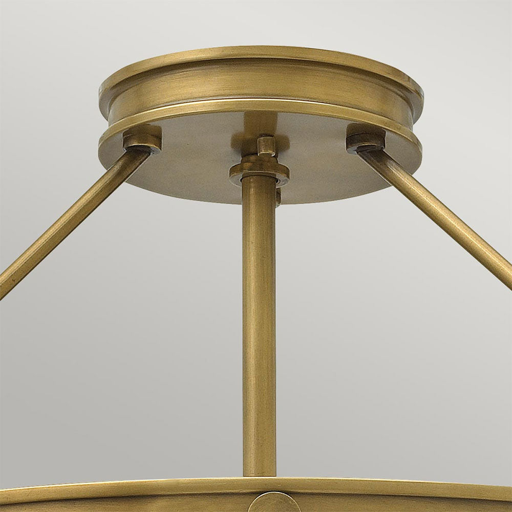 Collier Medium Semi Flush Heritage Brass - HK-COLLIER-SF-M