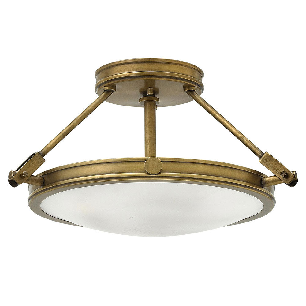 Collier Small Semi Flush Heritage Brass - HK-COLLIER-SF-S