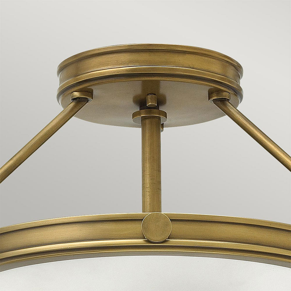 Collier Small Semi Flush Heritage Brass - HK-COLLIER-SF-S