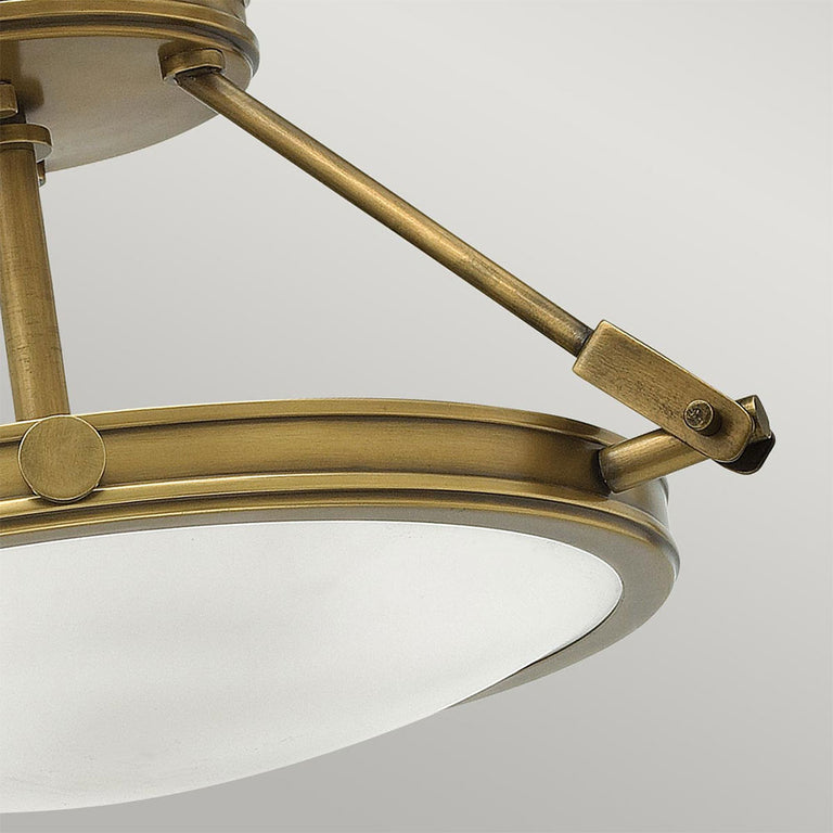 Collier Small Semi Flush Heritage Brass - HK-COLLIER-SF-S