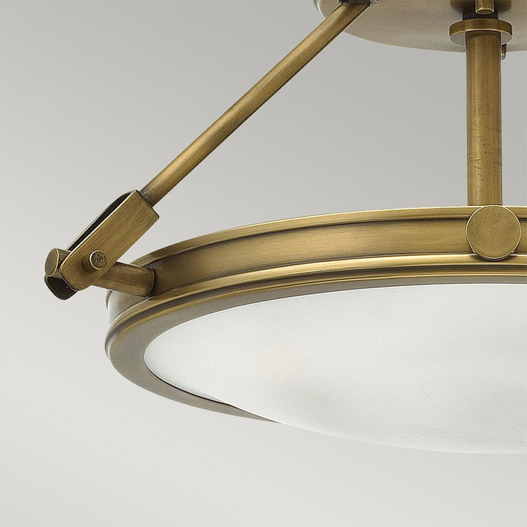 Collier Small Semi Flush Heritage Brass - HK-COLLIER-SF-S