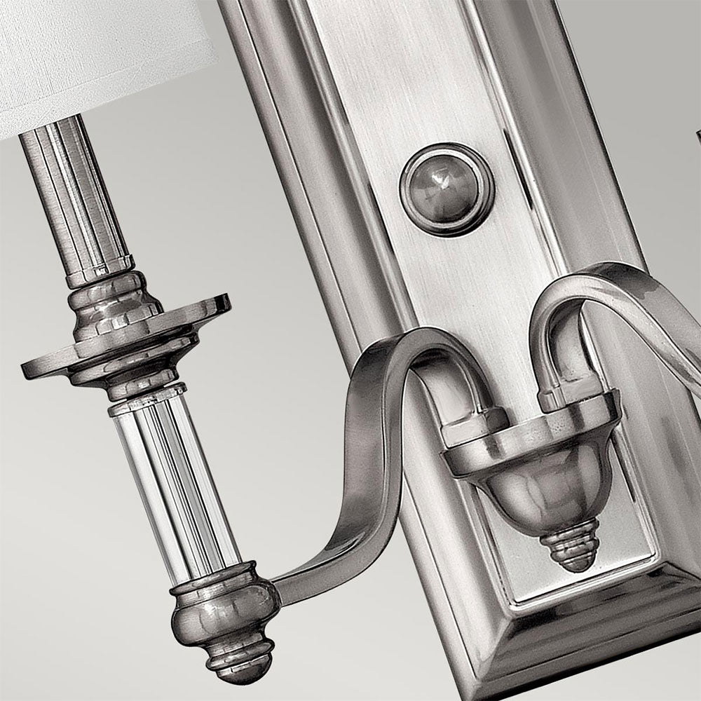 Sussex 2 Light Wall Light Brushed Nickel - HK-SUSSEX2