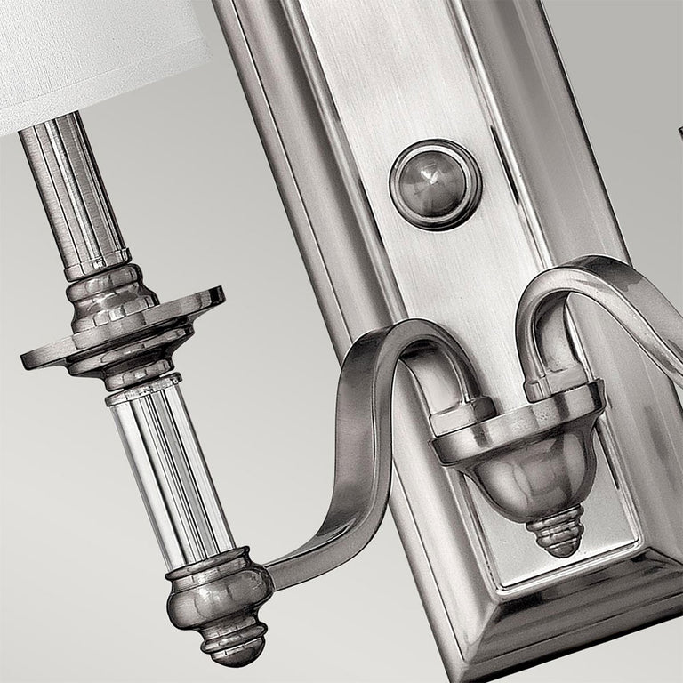 Sussex 2 Light Wall Light Brushed Nickel - HK-SUSSEX2