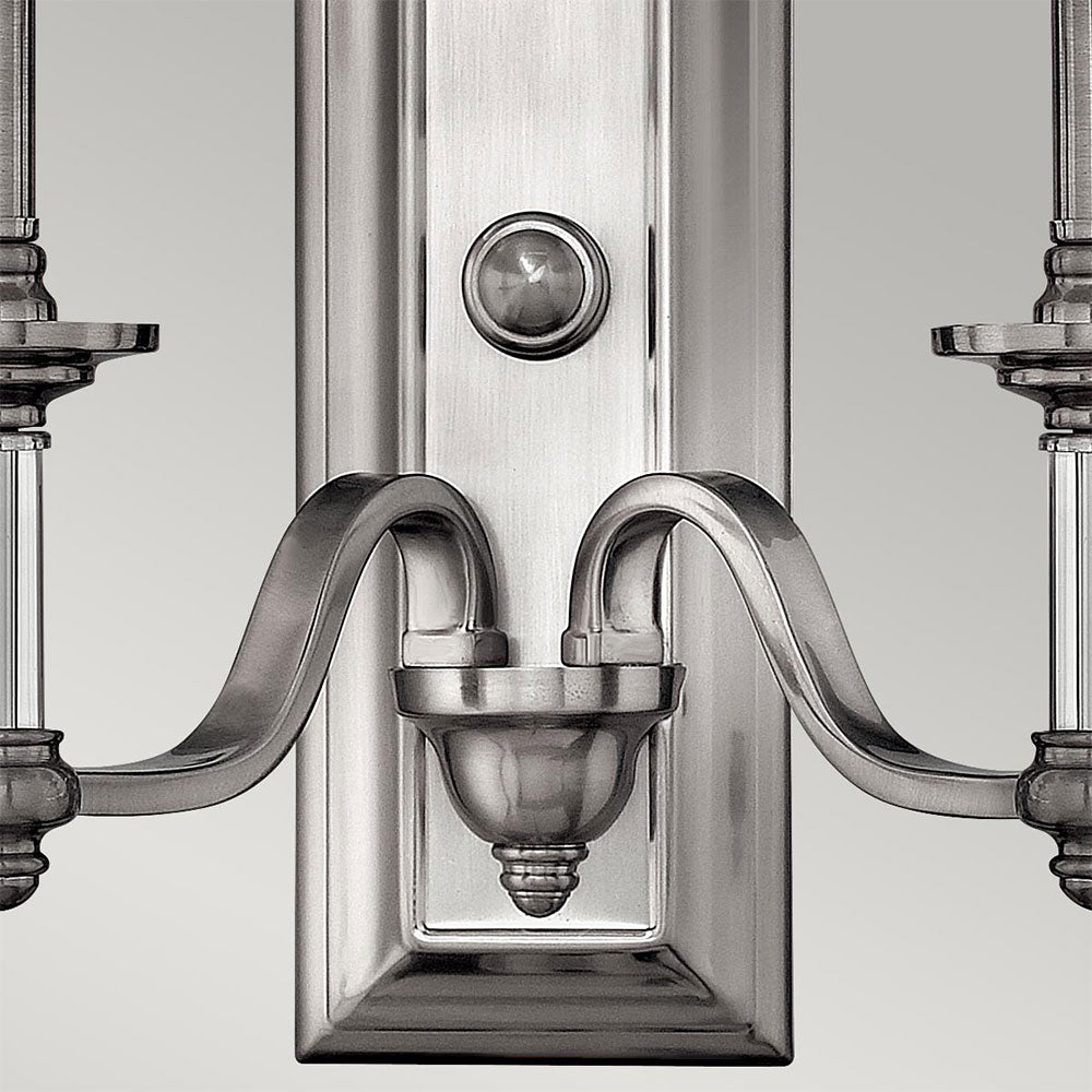 Sussex 2 Light Wall Light Brushed Nickel - HK-SUSSEX2
