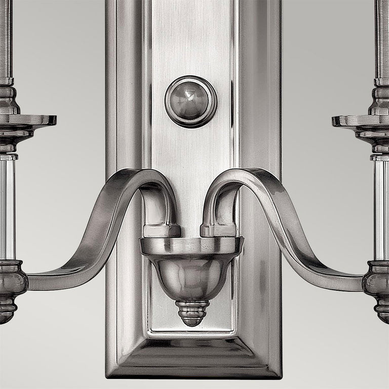 Sussex 2 Light Wall Light Brushed Nickel - HK-SUSSEX2