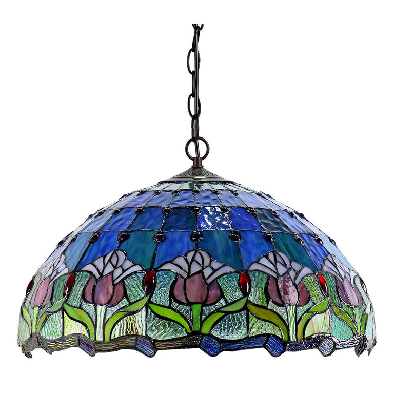 Mauve Tulip Tiffany Pendant - HL-20235A-CD