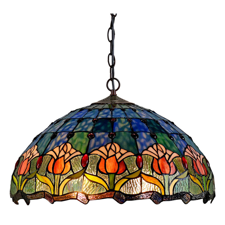 Mauve Tulip Tiffany Pendant - HL-20235A-CD