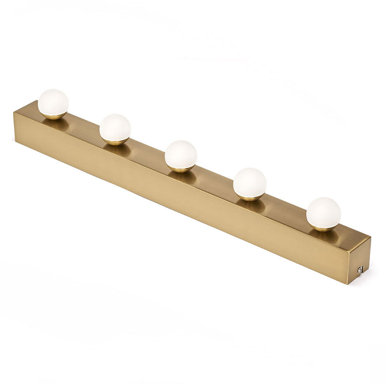 Hollywood 5 Light 20W LED Dimmable Vanity Strip Light Brushed Brass / Warm White - HOL5-LED-BB