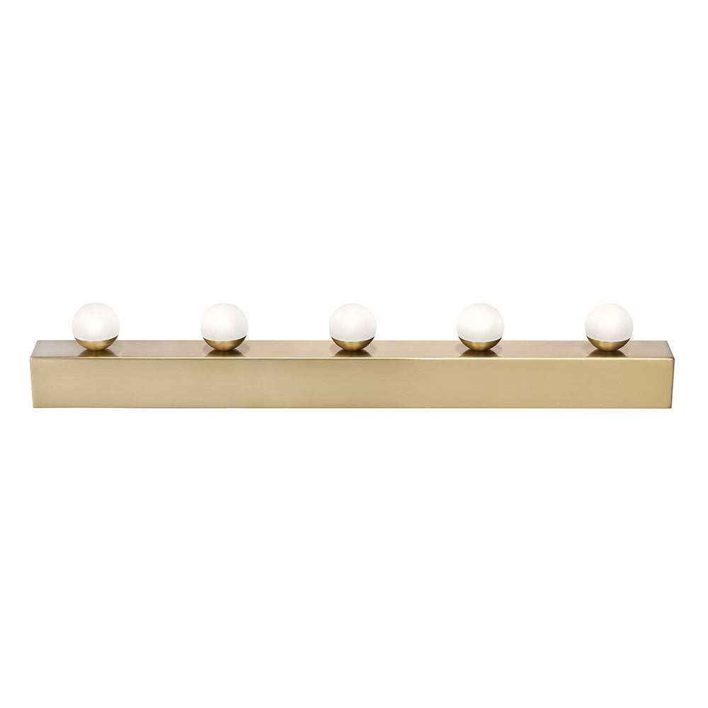 Hollywood 5 Light 20W LED Dimmable Vanity Strip Light Brushed Brass / Warm White - HOL5-LED-BB