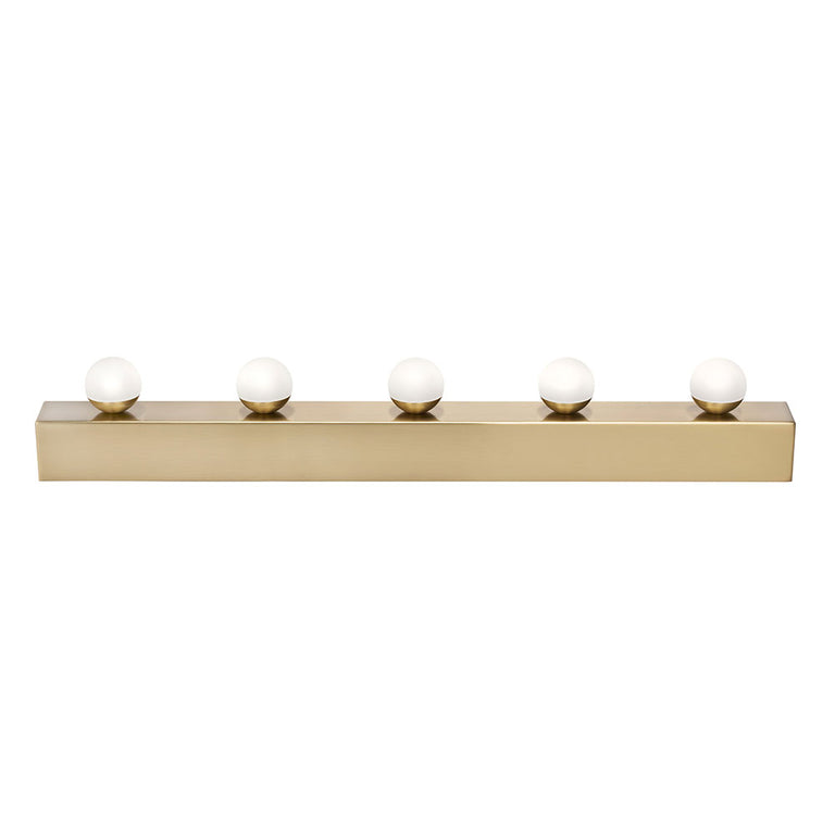 Hollywood 5 Light 20W LED Dimmable Vanity Strip Light Brushed Brass / Warm White - HOL5-LED-BB