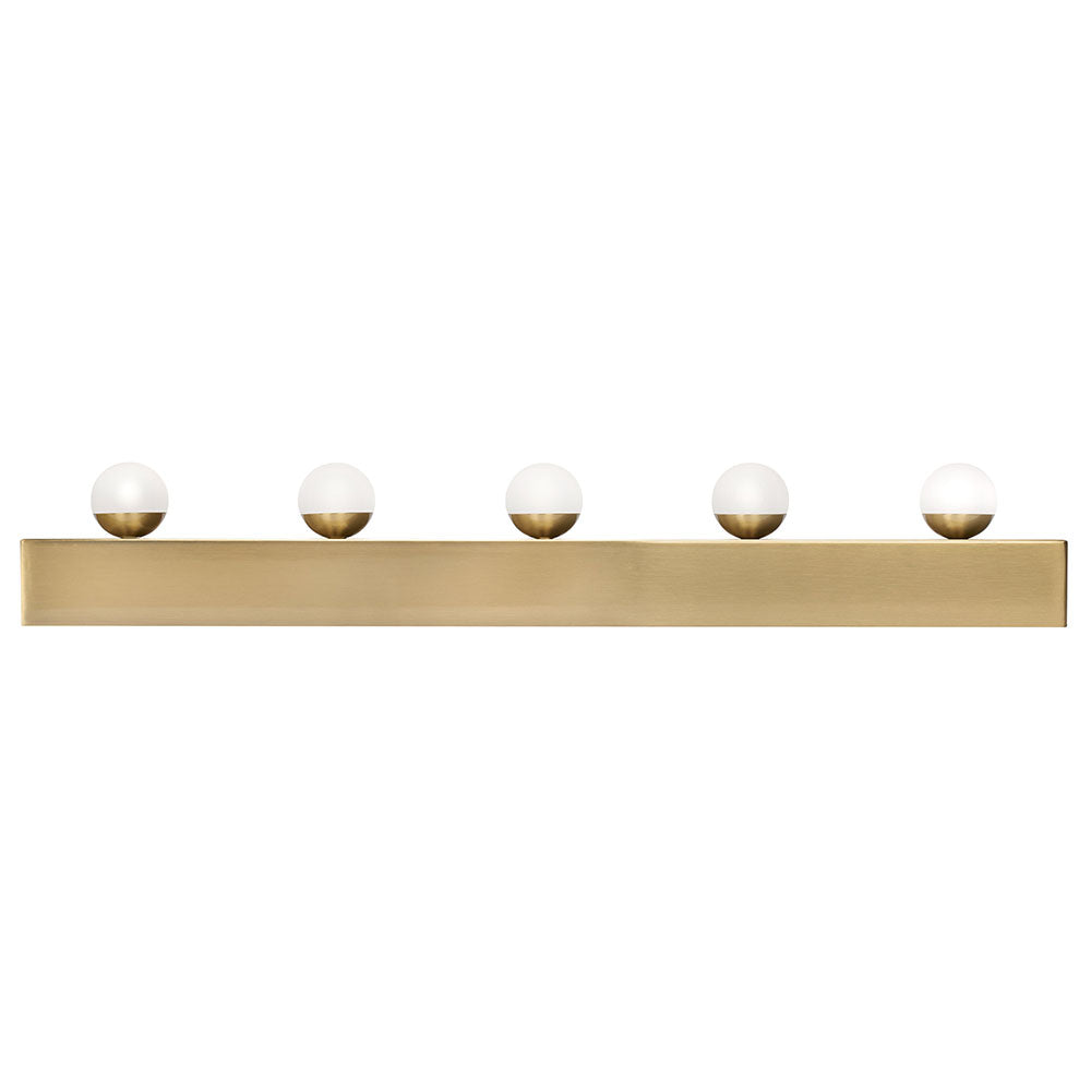 Hollywood 5 Light 20W LED Dimmable Vanity Strip Light Brushed Brass / Warm White - HOL5-LED-BB