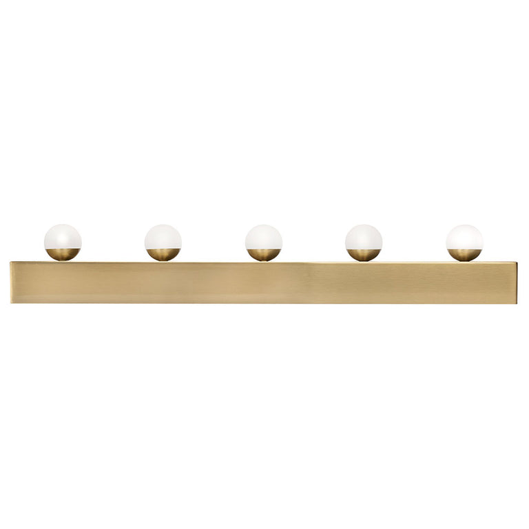 Hollywood 5 Light 20W LED Dimmable Vanity Strip Light Brushed Brass / Warm White - HOL5-LED-BB