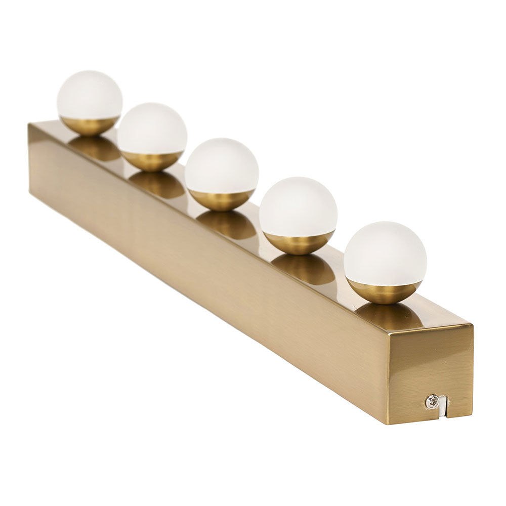 Hollywood 5 Light 20W LED Dimmable Vanity Strip Light Brushed Brass / Warm White - HOL5-LED-BB