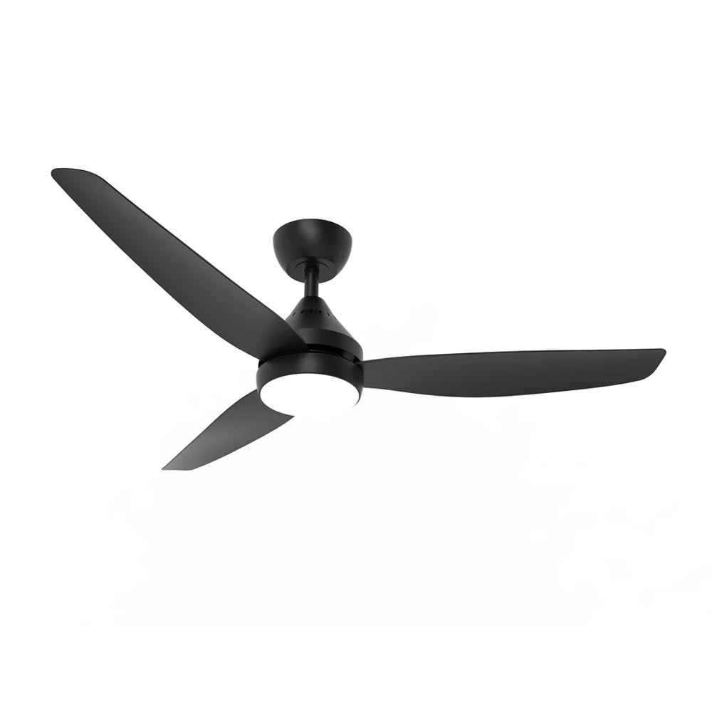 Holbrook 48" 30W DC Three Blade Ceiling Fan With Selectable CCT 22W LED Black - SDCF11/48/3BK/L