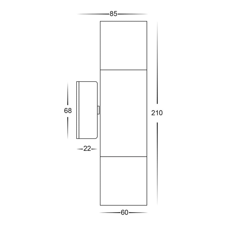 Tivah 2 x 5W CCT 240V GU10 LED Up / Down Wall Light Solid Copper - HV1017GU10T